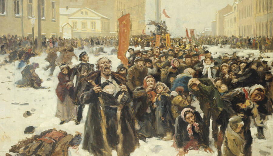 Владимир Маковский. 9 января 1905 г. на Васильевском острове (Кровавое воскресенье). Источник: https://regnum.ru