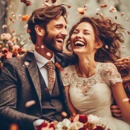 Картинка сгенерирована нейросетью в приложении Шедеврум на запрос "есть ли счастье  в браке "