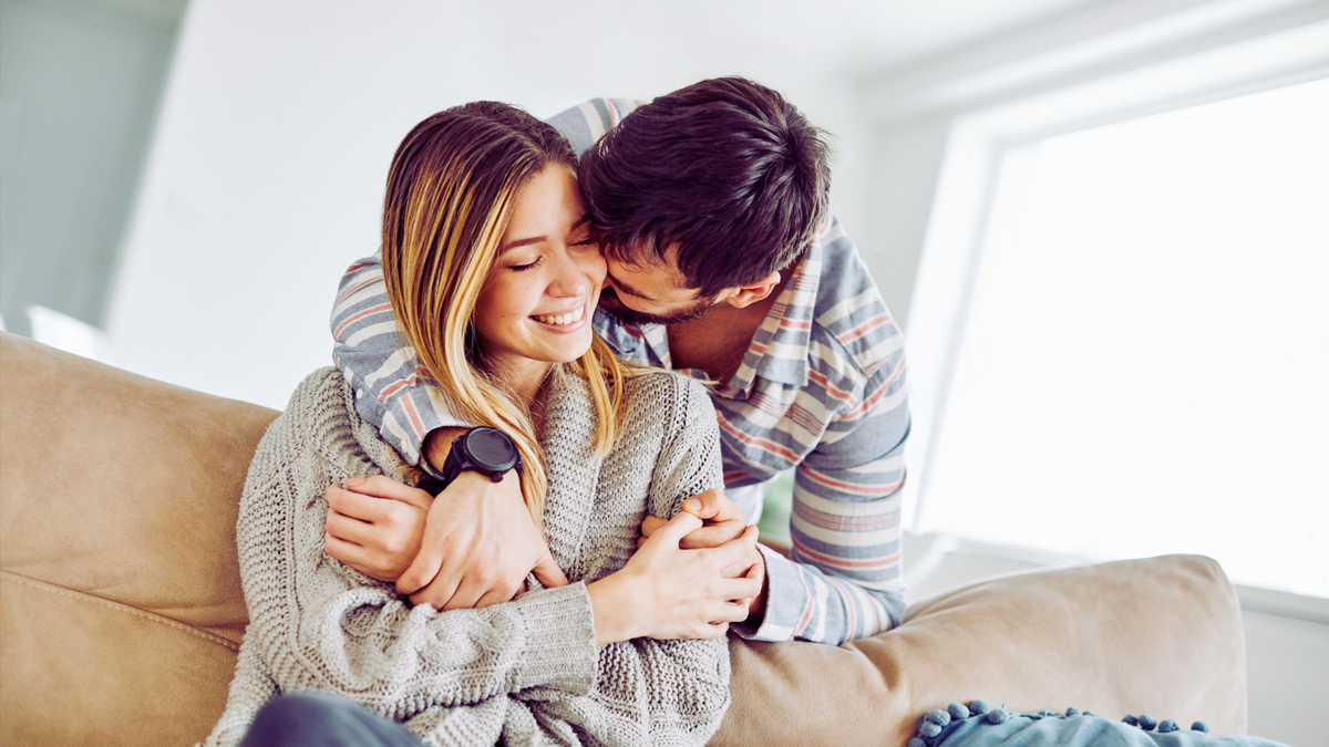 Счастливые отношения с собой. Happy Romantic couple young Family.