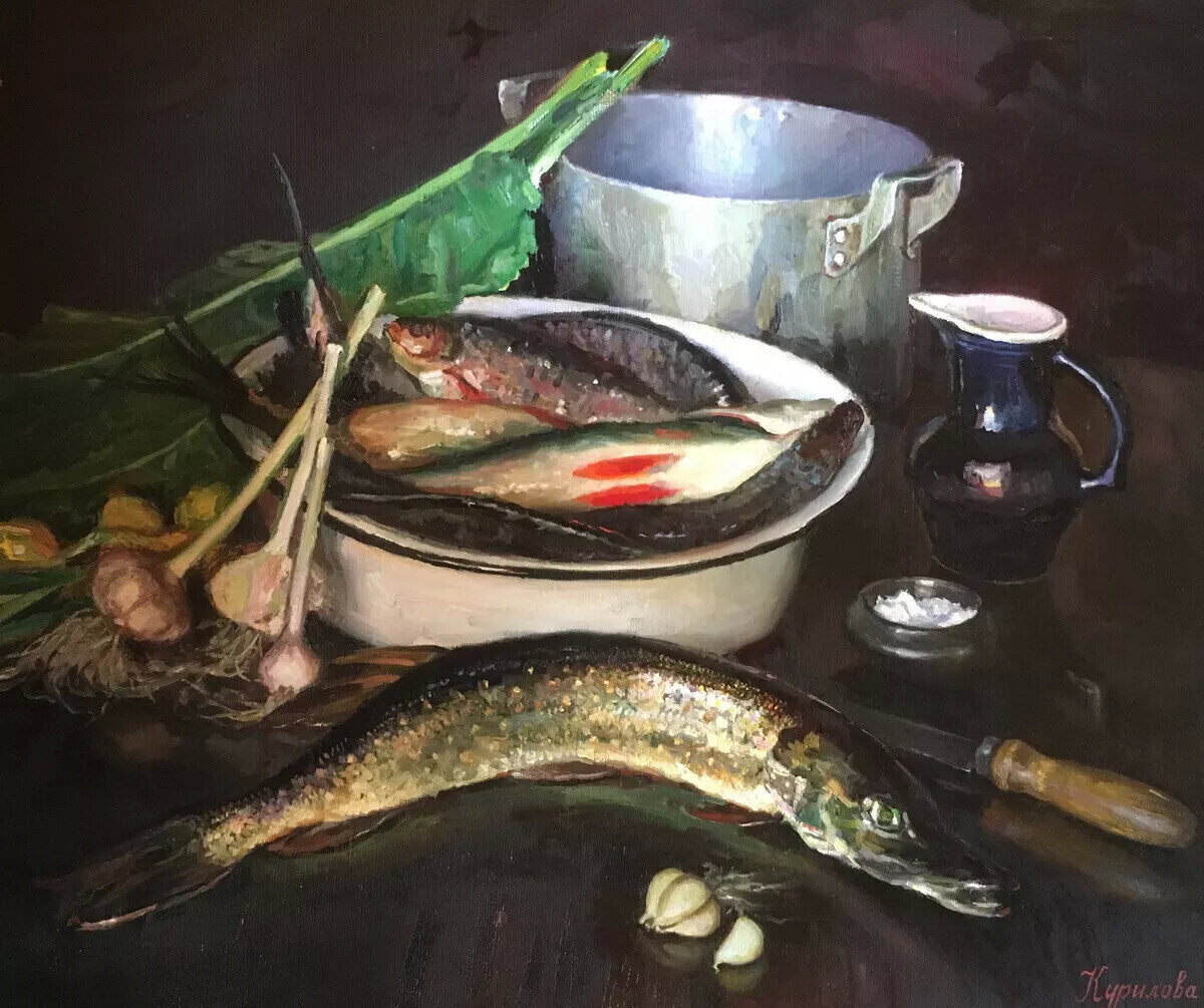 Ольга Курилова. Натюрморт со щукой