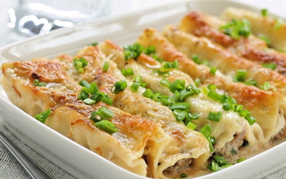 Макароны фаршированные фаршем