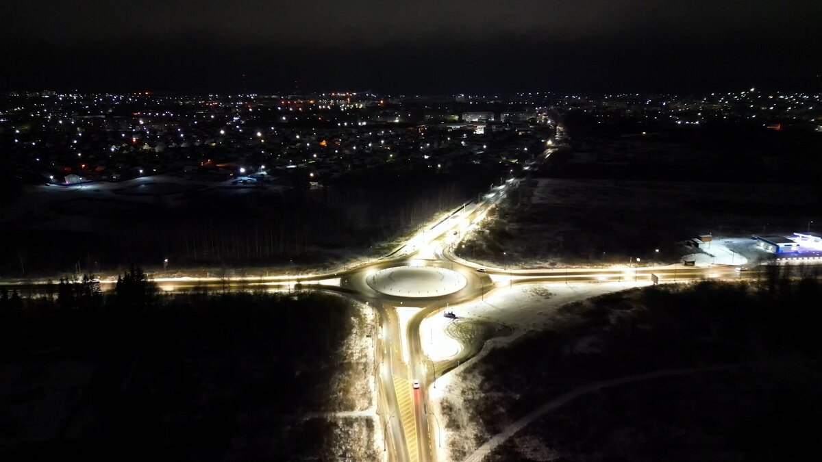    Да будет свет на круговой развязке дороги Иваново - Родники