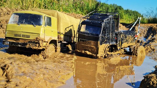 Бездорожье СЛОМАЛО два грузовика! ... Volvo 4x4 и Tatra не выдержали, техника на пределе. RC OFFroad