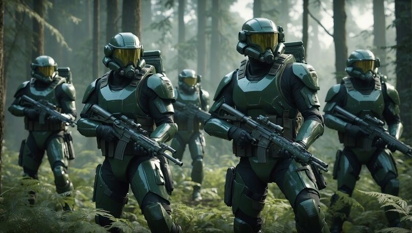 Десантники Союза готовятся встречать подходящих Доминиоцев.