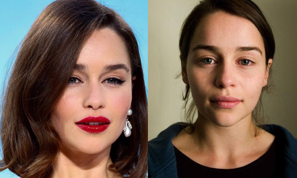 Эмилия кларк губы до и после without makeup 1 Games of Thrones ladies with and without makeup (9 photos) With