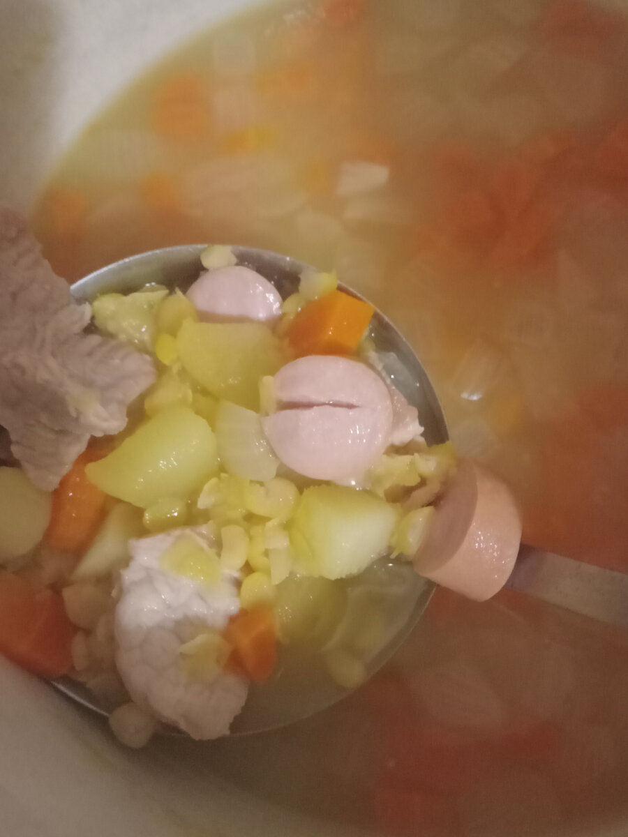 С мясом и сосисками) результат моего творчества.