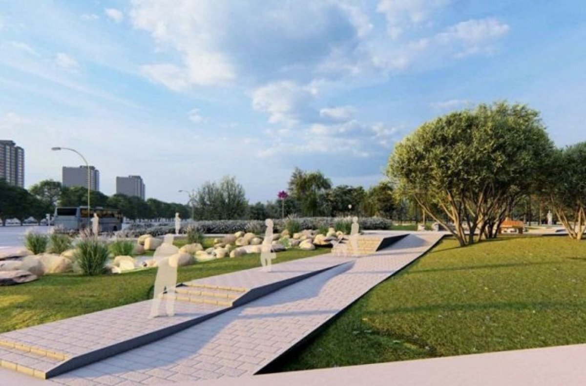    Сухой ручей и пешеходный мостик появятся напротив «Родника» в Челябинске