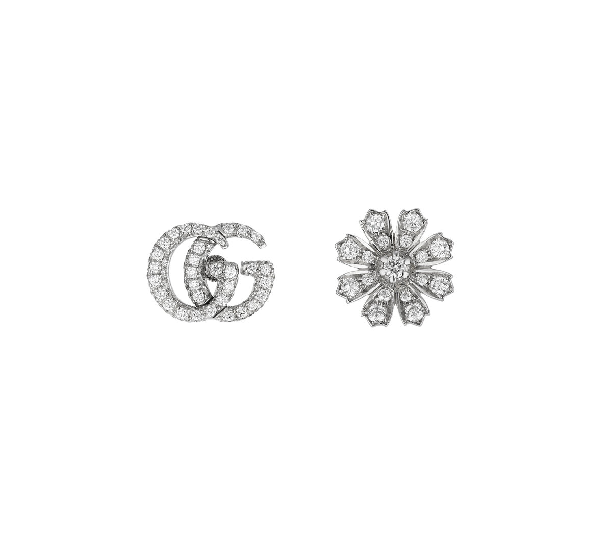 Серьги Gucci Flora из белого золота с бриллиантами