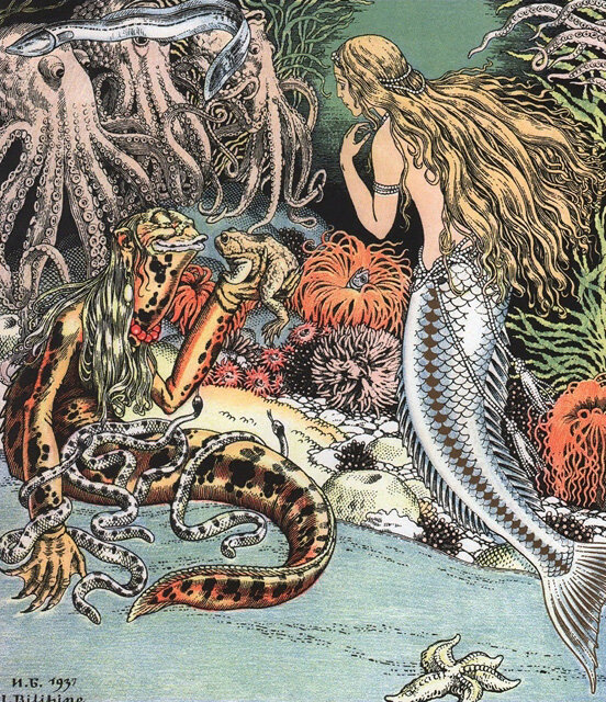    Иллюстрация для сказки Г. Х. Андерсена «Русалочка». Художник Иван Билибин