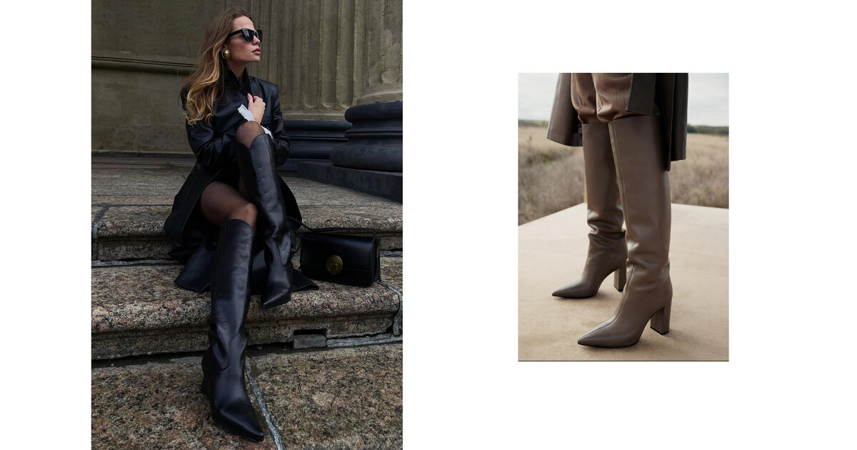    Высокие сапоги позволяют носить платья и юбки в холода@ekonikastyle