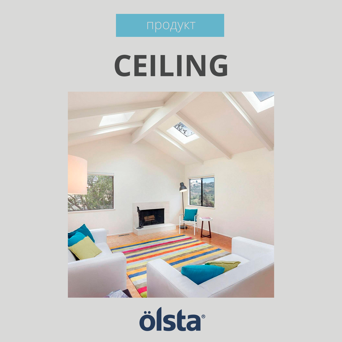 Продукт: краска Olsta Ceiling для потолков | Стена с характером | Дзен