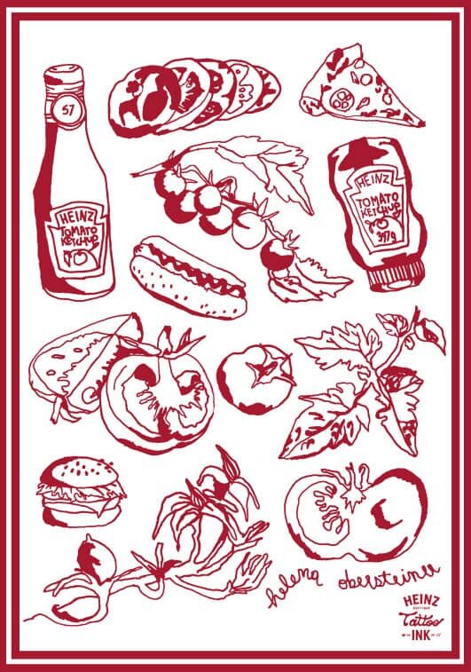 Соусы Heinz вдохновляют людей делать татуировки, Ну, и как же на этом не заработать? Так рассудили в компании Heinz и выпустили красный тату-пигмент.