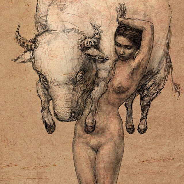 Владимир Фоканов "Девушка, несущая быка"