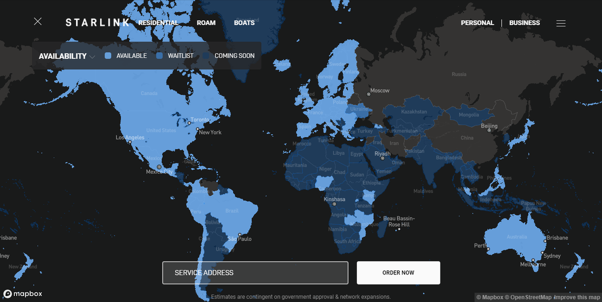 Starlink map 1.11.2023