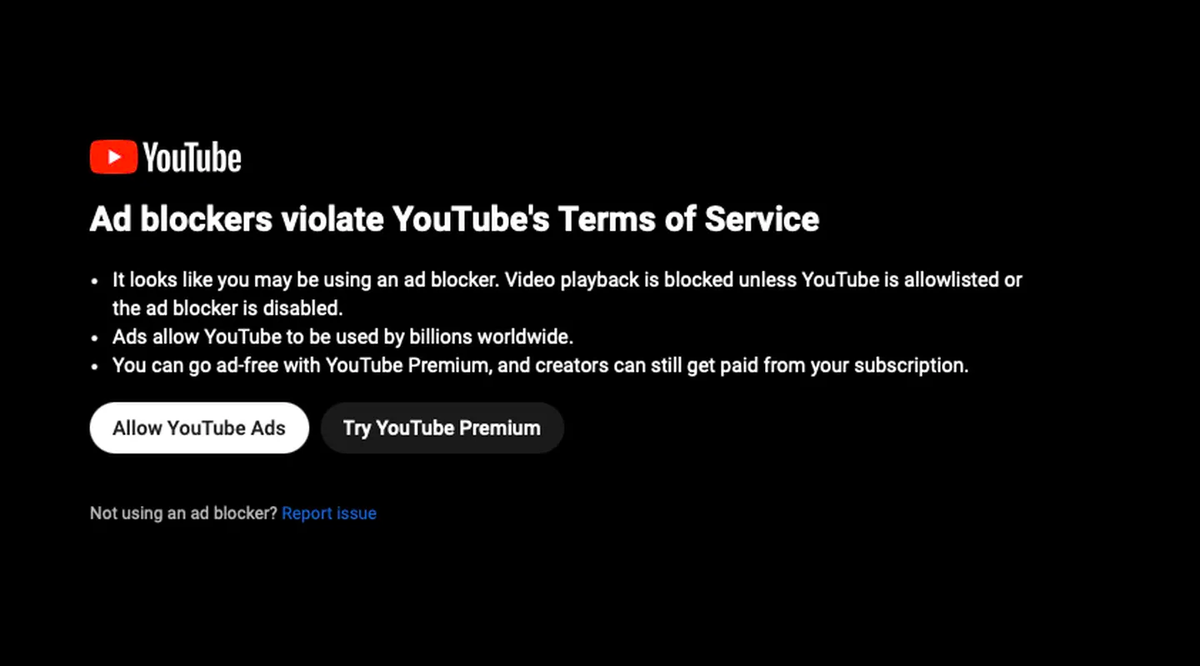 YouTube полностью запрещает просмотр видео при обнаружении блокировщиков  рекламы | iXBT.com | Дзен