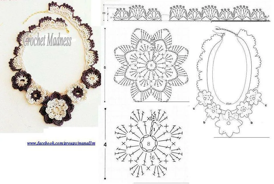 Ожерелья вязаные крючком схемы