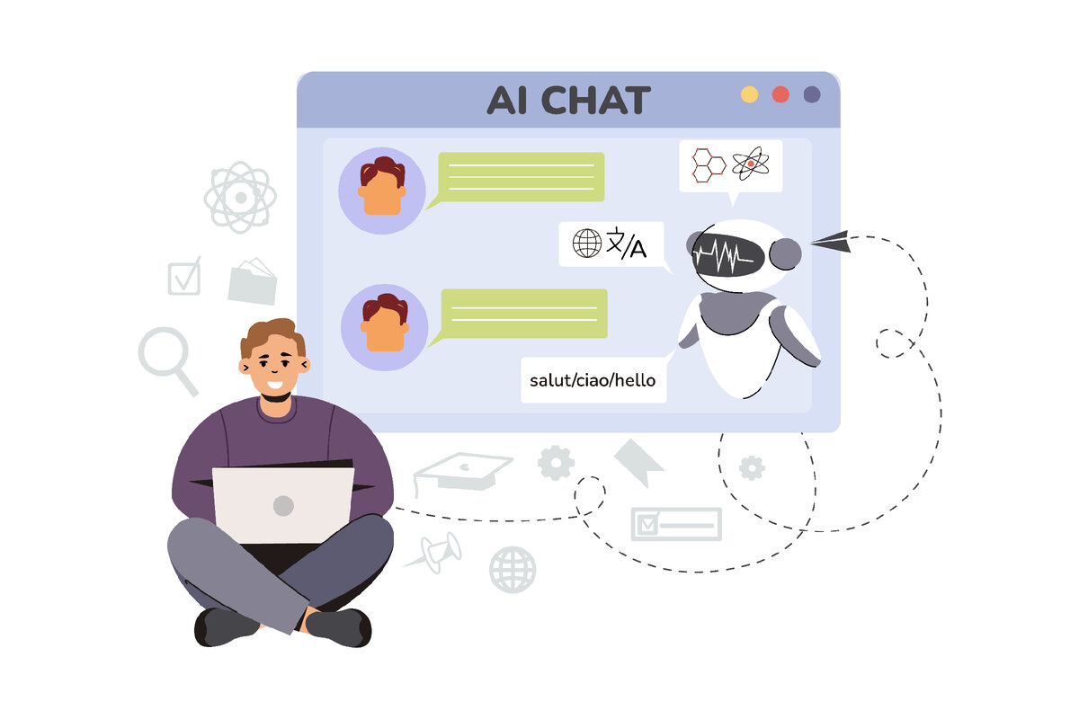 https://www.freepik.com/free-vector/flat-man-using-ai-technology-help-answer-questions_65593463.htm