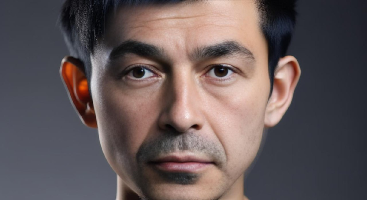 Вот знаете, этого человека мне Кандинский выдаёт уже не в первый раз. В этот раз он выдал его по запросу "Студенты, поделившись на подгруппы, прилежно и доблестно изучают английский язык", стиль: 4k