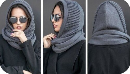 Шьем модный шарф-хомут с капюшоном — очень простая выкройка!