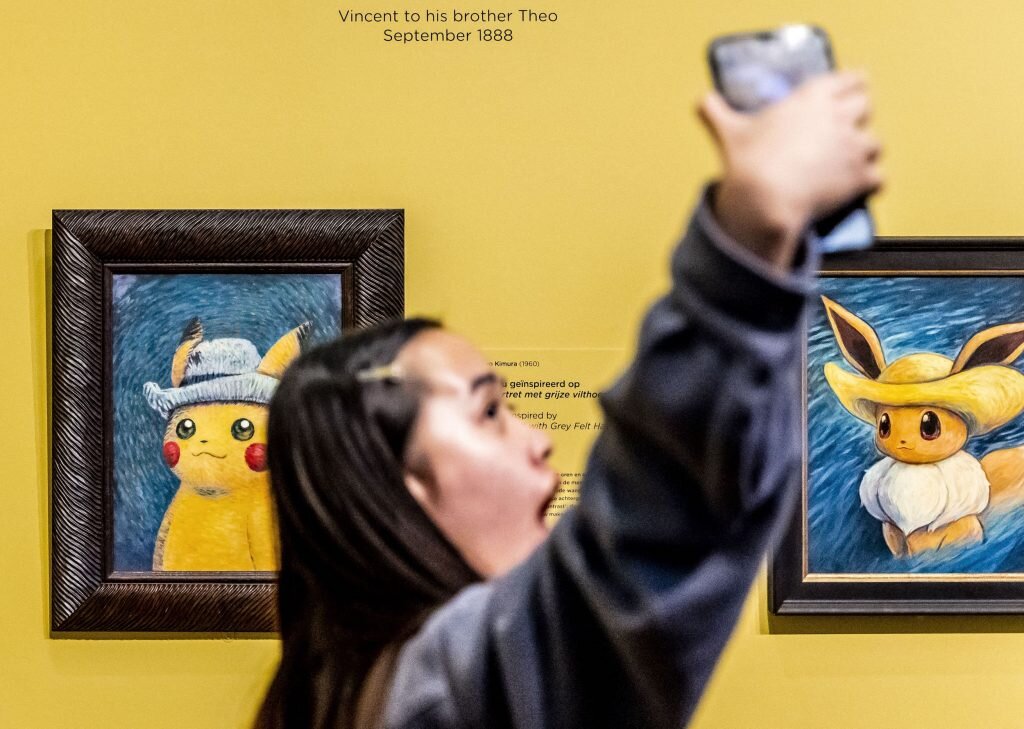 Pokemon at the Van Gogh museum in Amsterdam. Photo by Remko de Waal / ANP / AFP) via Getty