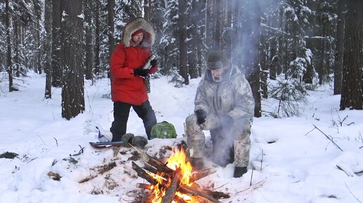 -32С Поход в лес зимой в мороз. Первый поход 2021