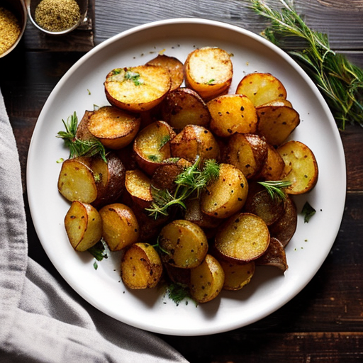 Жареная картошка со специями и зеленью (пример сервировки)