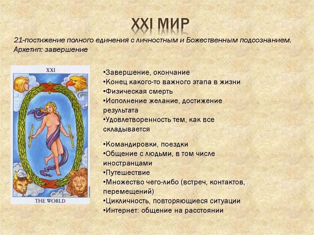 Значение карты таро мир. Мир Таро значение. Карта мир Таро. Архетипы старших Арканов Таро. Карта мир Таро значение.