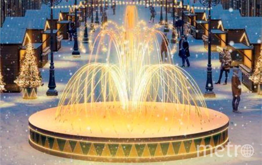    На Малой Садовой появится объемная световая композиция в виде фонтана высотой в 3,5 метра..t.me@GATISpb