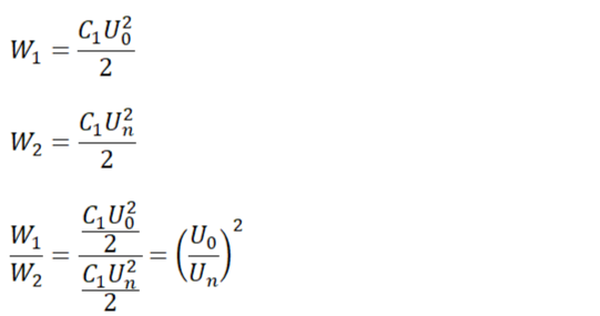 Отношение энергий конденсатора
