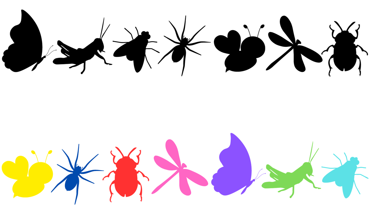 Развивающие занятия для детей. Подбери по силуэту. Назови насекомых #развивающиезанятия #дидактическиеигры #развивашки