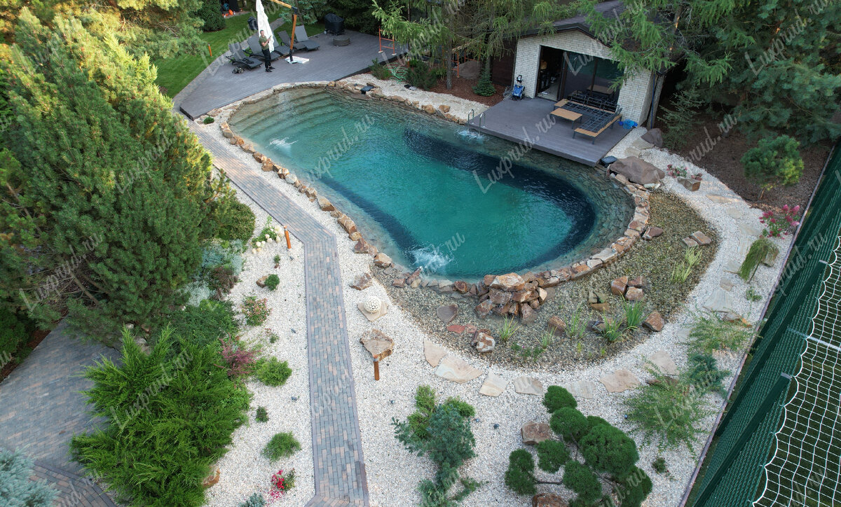 Пруд для плавания с подогревом в Лапино