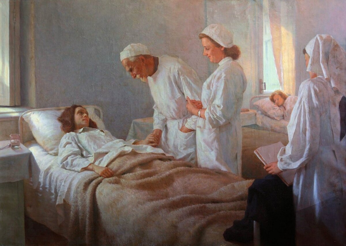  Волков Юрий Васильевич (1921— 1991), "Кризис прошел", 1954г. Симферопольский художественный музей