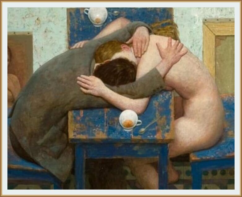 Картина художника Кенне Грегуара / Kenne Gregoire под названием "" Художник и Муза -2"