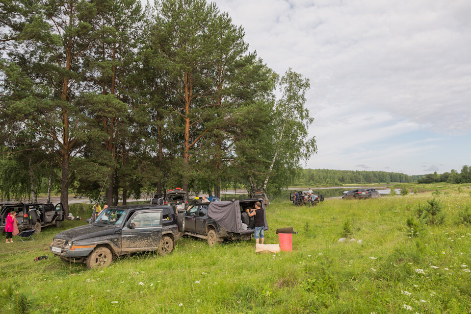 Лагерь на берегу реки Актай