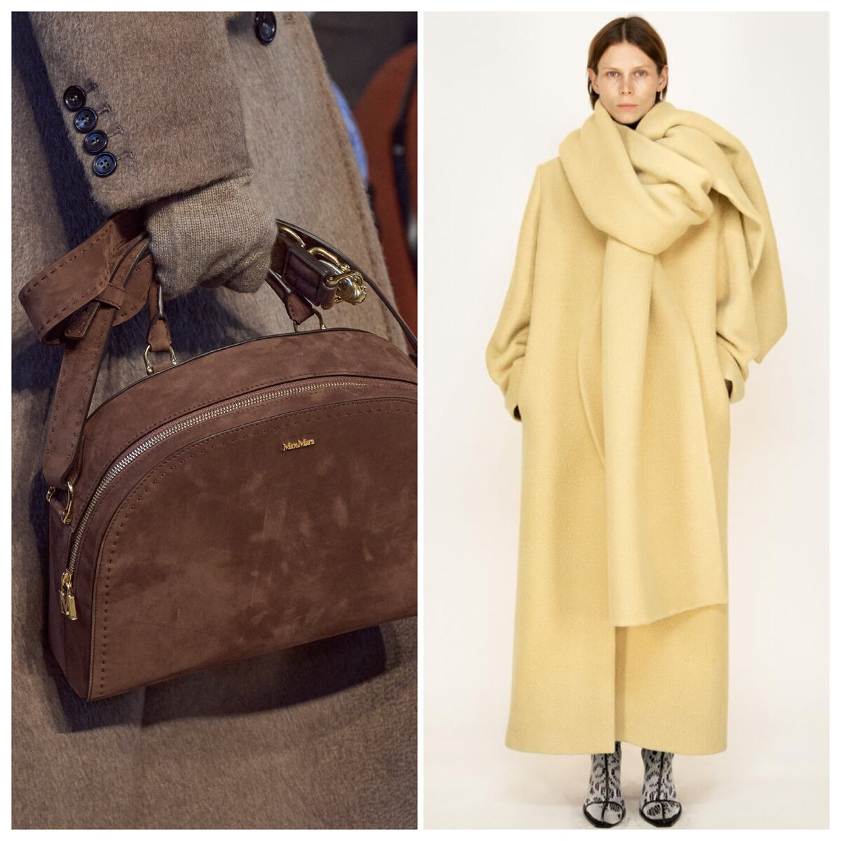 фото Pinterest, коллекции Max Mara и The Row, коллаж составлен автором