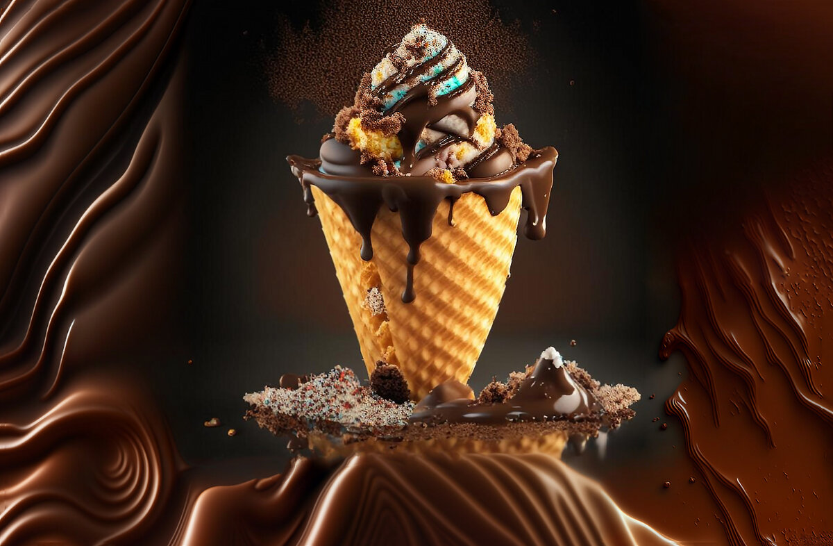 Активные продажи такого мороженого начались в России в 2023 году.  Фото: Изображение сгенерировано нейросетью Kandinsky 2.1