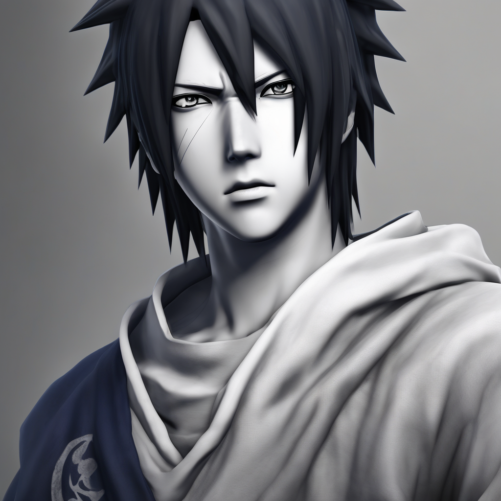 Саске Учиха из аниме "Наруто", сгенерированный нейросетью