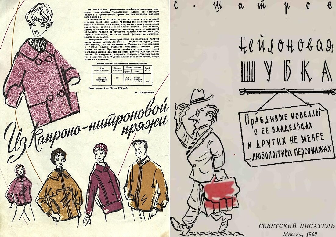 Страница журнала мод начала 1960-х - именно тогда писалась повесть «Нейлоновая шубка». А вот и страница из самой книги «Нейлоновая шубка»... Сканы автора текста.