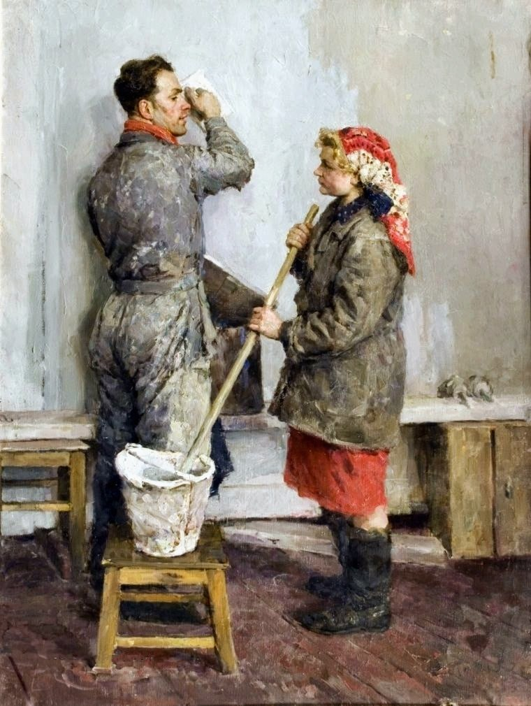 маляр советская живопись. художник карачарсков николай. константин мефодьевич максимов картины. федорова» (1963 г. маляр художник.