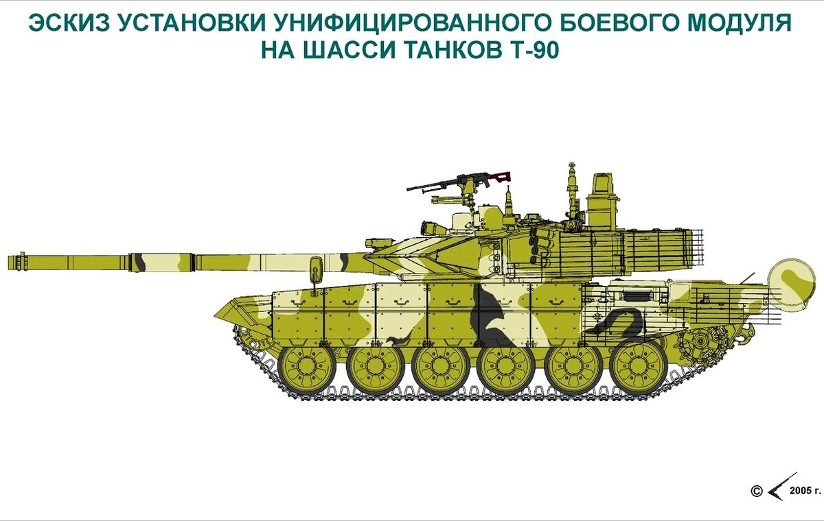 Эскизный проект модернизированного танка Т-90С. 2005 год. УКБТМ.