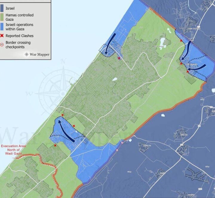 Зоны контроля ЦАХАЛ на севере сектора Газа. Источник: севлайф.ру.