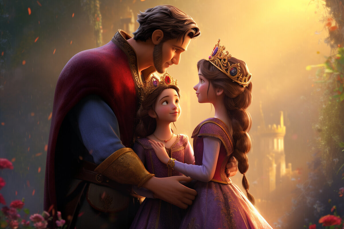 вот такая семья, по мне так королева и принцесса старше, но нейросеть так решила 