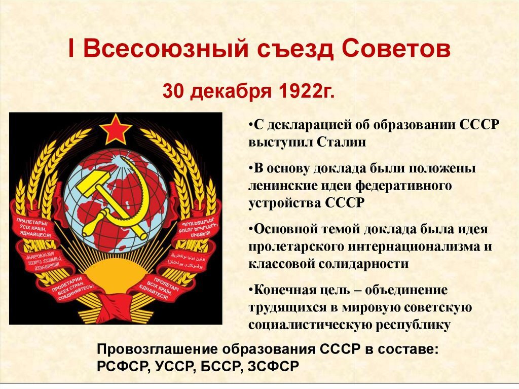 Ссср есть. 30.12.1922 Образован СССР. 1922 Образован Союз советских Социалистических республик (СССР). I съезд советов СССР 30 декабря 1922 г. 30 Декабря 1922г образование СССР.