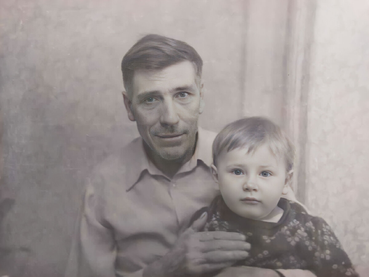 Семён Степанович Ракшаев с внуком Алексеем