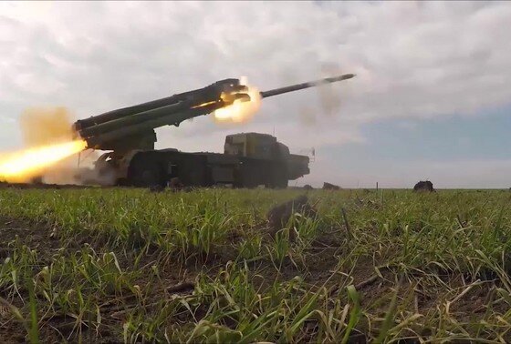    Боевая работа расчетов РСЗО «Смерч»