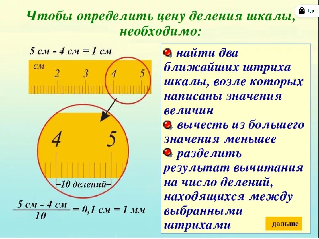 Как найти свою половину. Как измерить цену деления шкалы. Как считать цену деления.