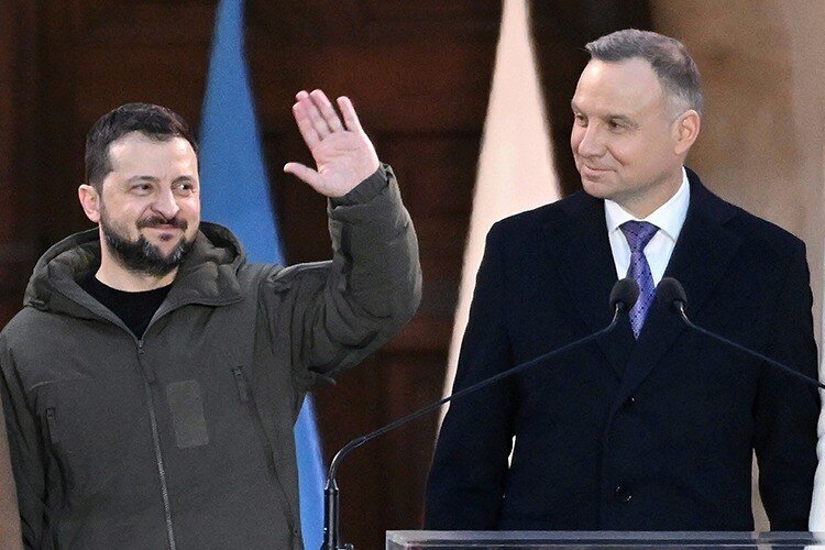    Русофобская риторика в Польше на фоне событий на Украине была на максимуме (на фото: Владимир Зеленский и Анджей Дуда) Фото: © Damian Burzykowski /Keystone Press Agency /globallookpress.com