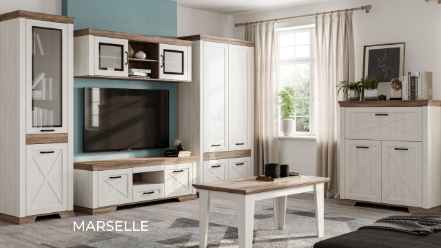 Современная гостиная в стиле прованс Марсель от БРВ Мебель