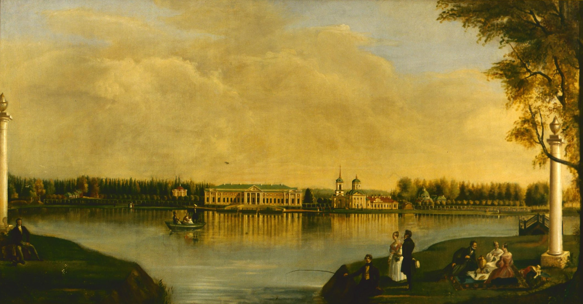 Усадьба графов Шереметевых Кусково. Художник Н. И. Подключников. 1839 г. 