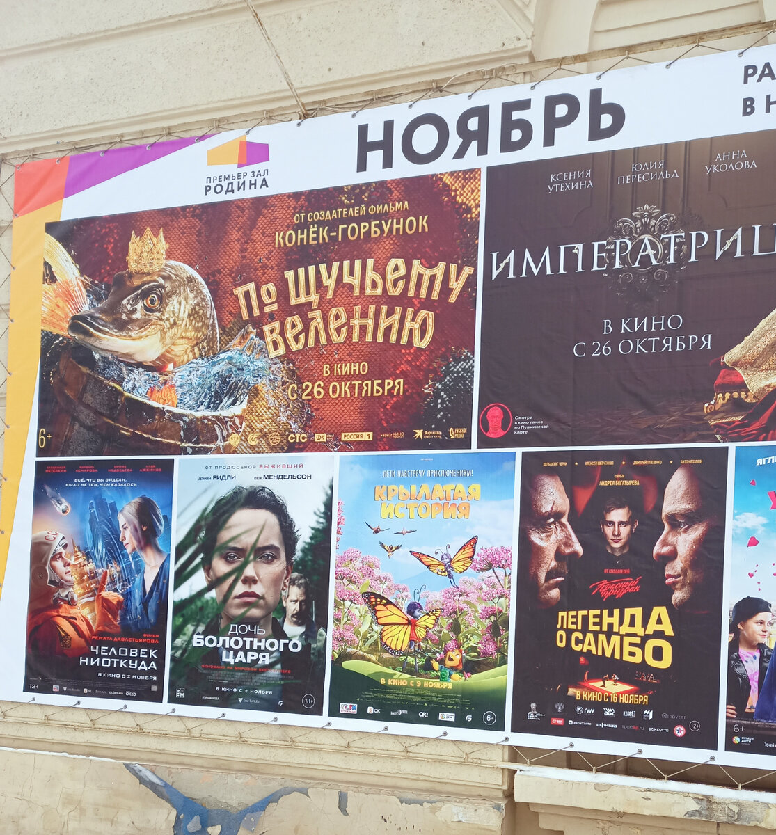 Афиша в кинотеатре Родина 